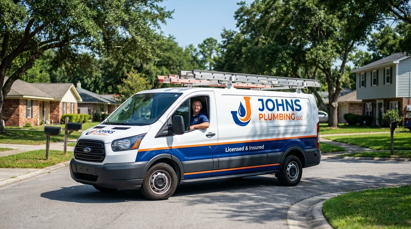 Johns Plumbing LLC service van in Volcano, HI