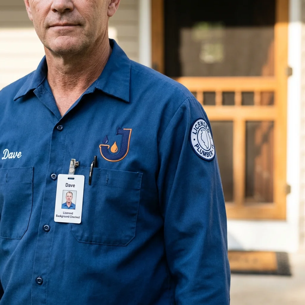 Licensed plumber showing ID badge in Volcano, HI