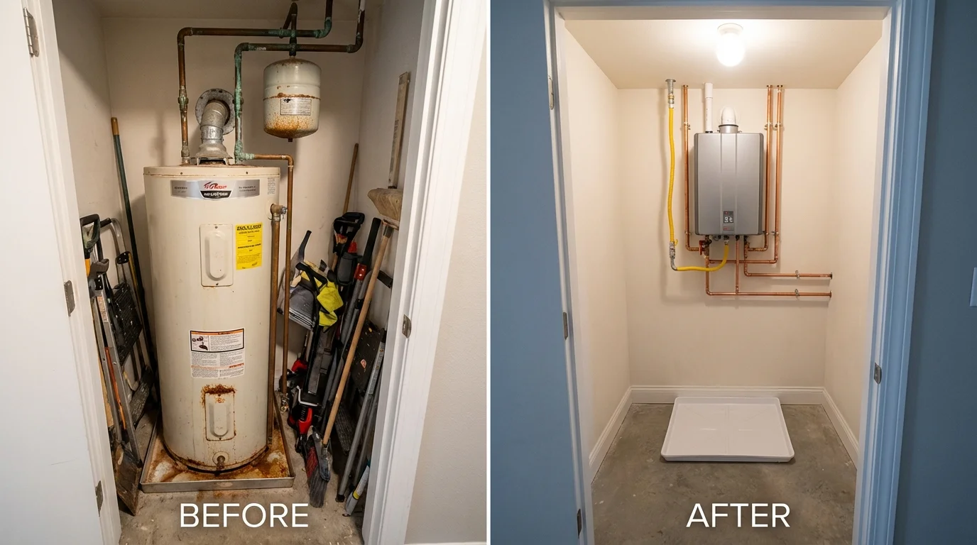 Tank water heater versus wall-mounted tankless unit comparison for Volcano, HI homeowners